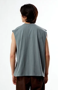 Pacsun Gray Cut Off Muscle T-Shirt