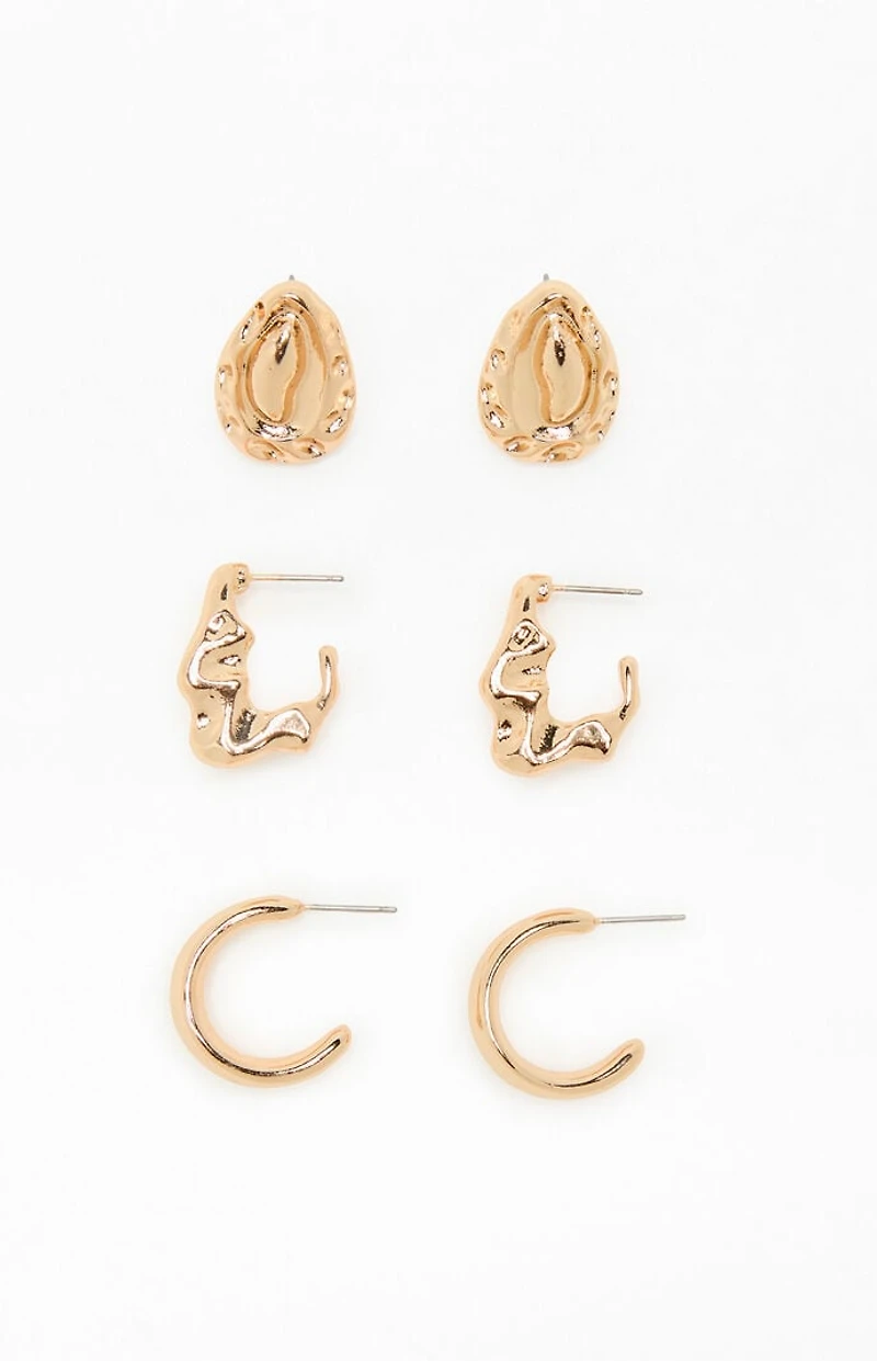 Pacsun 3 Pack Zoey Chunky Earrings