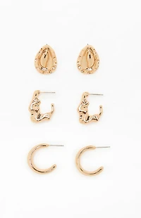 Pacsun 3 Pack Zoey Chunky Earrings