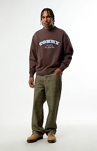 Tommy Jeans Brown Boucle Font Play Crew Neck Sweatshirt