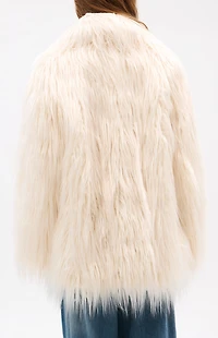 AZALEA WANG Breckenridge Cream Faux Fur Coat