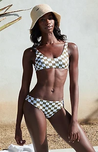 MAI Checkerboard Bonita Tank Bikini Top