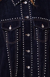 AZALEA WANG Micah Pearl Oversized Denim Jacket