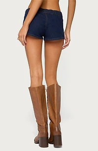 Edikted Aggie Denim Micro Shorts