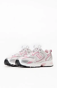 New Balance Silver & Pink 530 Sneakers