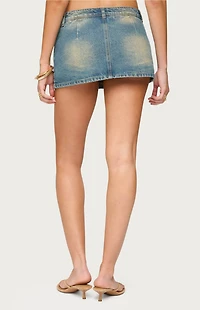 Edikted Mixed Buttons Denim Mini Skort