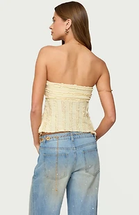 Edikted Textured Ruffle Split Front Top