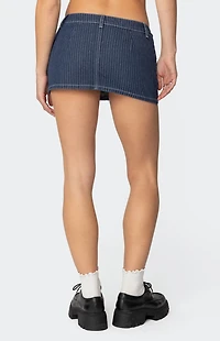 Edikted Neria Pinstripe Denim Micro Skort