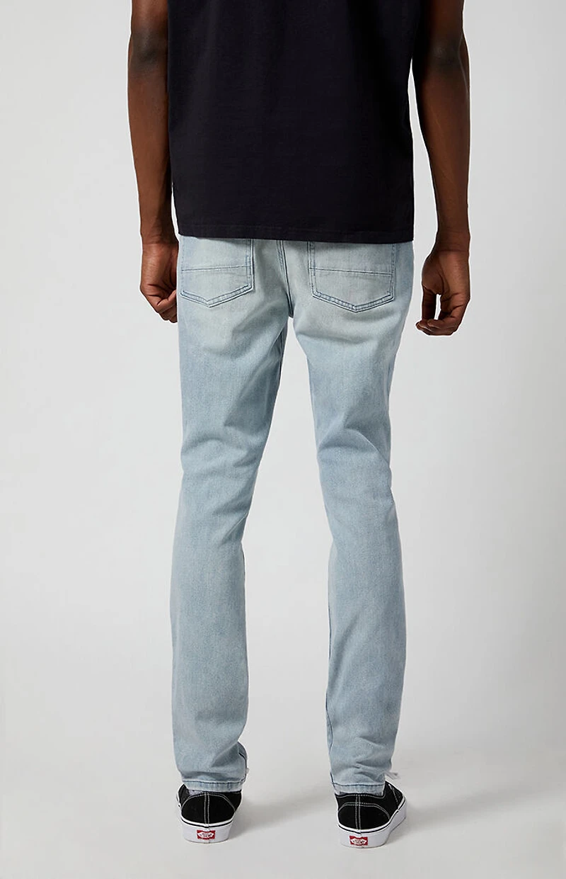 Pacsun Bryce Stacked Skinny Jeans Stretch Ripped Light Indigo