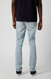 Pacsun Bryce Stacked Skinny Jeans Stretch Ripped Light Indigo