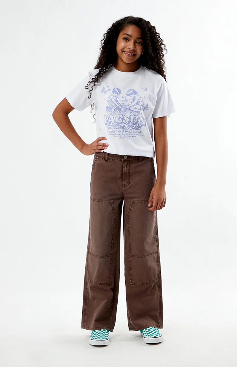 Pacsun Kids Brown Baggy Carpenter Jeans