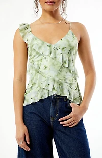 Your Favorite Josie Mesh Ruffle Tank Top