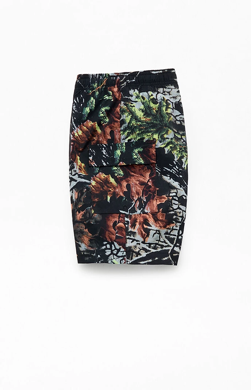 Pacsun Leaf Camo Cargo 6.5" Swim Trunks