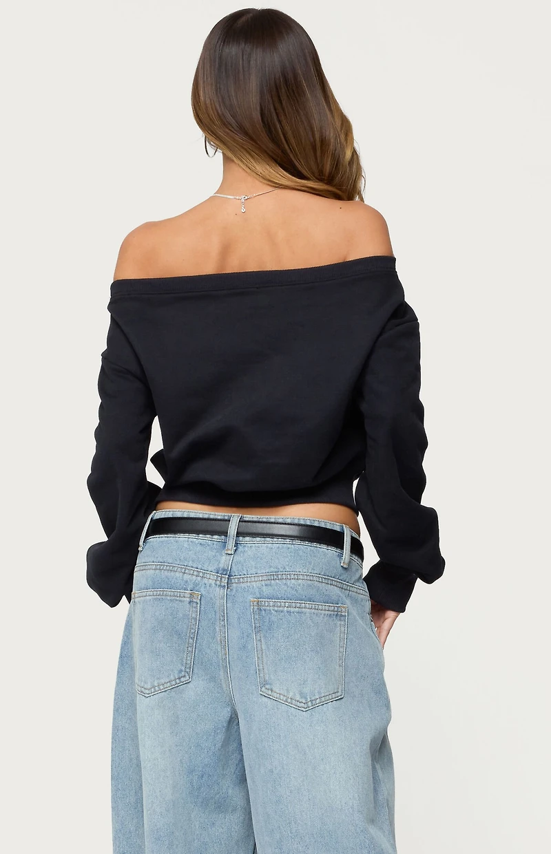 Edikted Christy Off Shoulder Sweatshirt