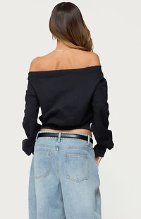 Edikted Christy Off Shoulder Sweatshirt