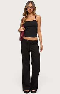 Edikted Bronte Grommet Straight Leg Sweatpants
