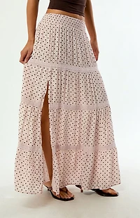 Daisy Street Polka Dot Maxi Skirt
