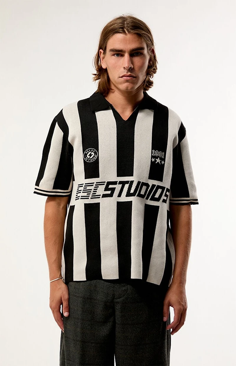 Pacsun Studios Striped Knit Polo Shirt