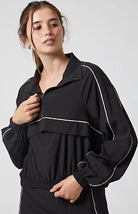 PAC 1980 Active Cropped Half Zip Windbreaker Track Jacket