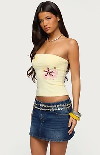 Edikted Braelyn Sequin Floral Tube Top