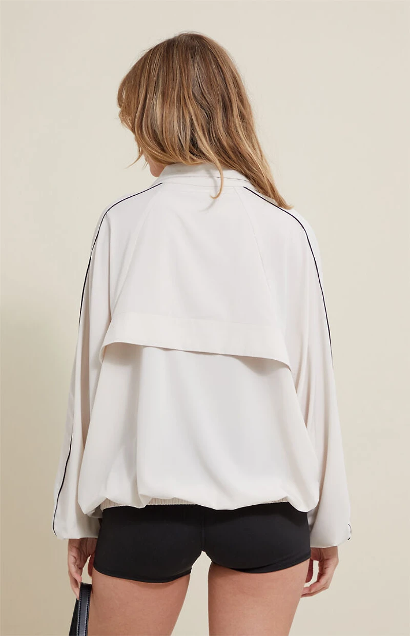 PAC 1980 Active Ivory Half Zip Windbreaker Track Jacket