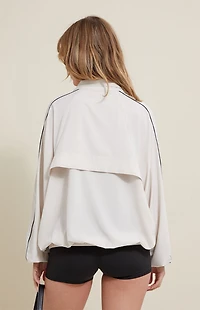 PAC 1980 Active Ivory Half Zip Windbreaker Track Jacket