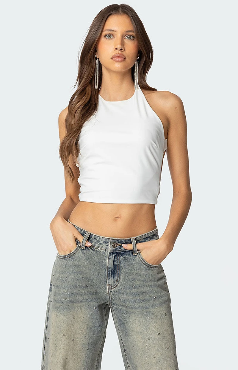 Edikted Caity Backless High Neck Top