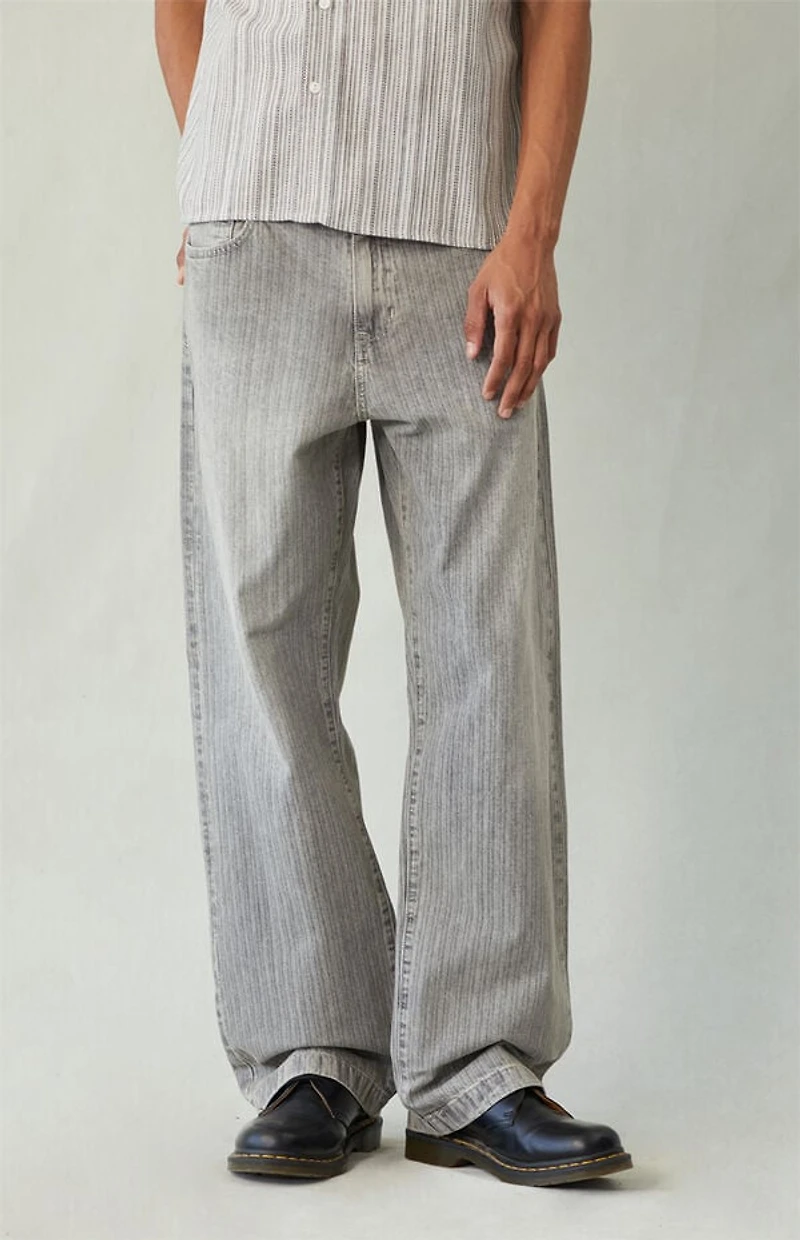 Pacsun Dylan Baggy Jeans Tonal Stripe Gray