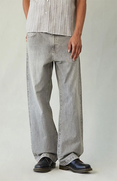 Pacsun Dylan Baggy Jeans Tonal Stripe Gray