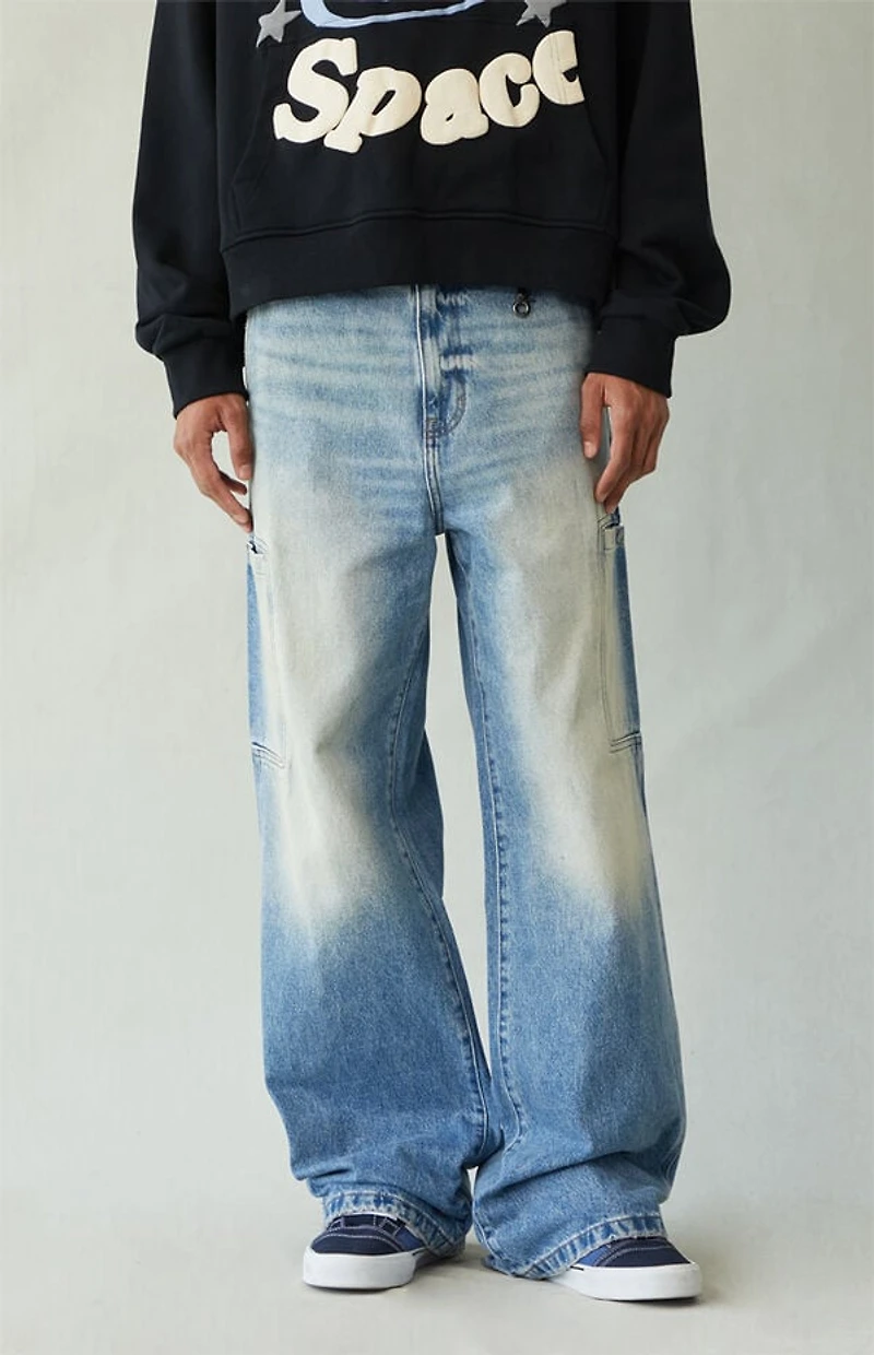 Pacsun Blake Extreme Baggy Jeans Cargo Light Blue Tint