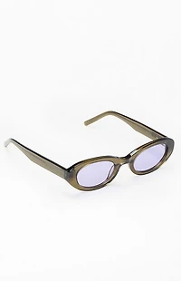 Pacsun Green Eli Round Sunglasses