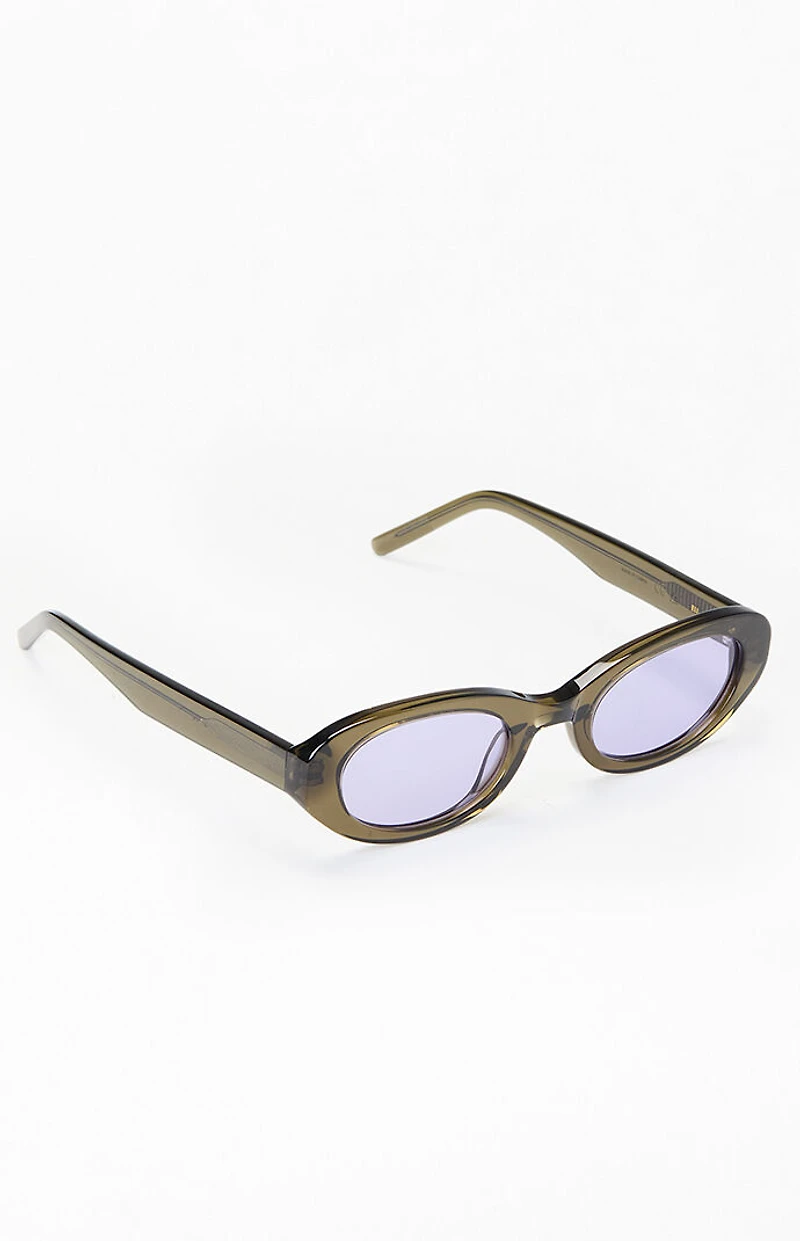 Pacsun Green Eli Round Sunglasses