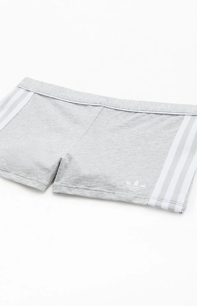 adidas Active Heather Grey 3-Stripes Biker Shorts
