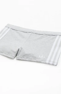 adidas Active Heather Grey 3-Stripes Biker Shorts