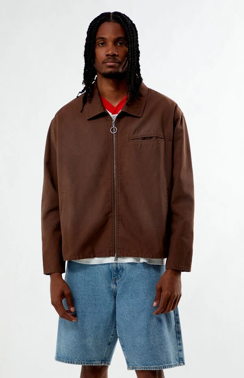 Pacsun Brown Washed Canvas Gas Jacket