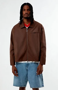 Pacsun Brown Washed Canvas Gas Jacket