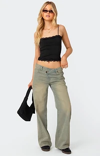 Edikted Cruella Lace Trim Tank Top