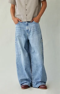 Pacsun Ryder Ultra Baggy Jeans Cargo Light Blue