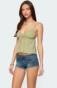 Edikted Brianne Textured Babydoll Tank Top