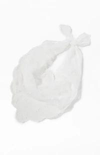 LA Hearts White Lace Headscarf