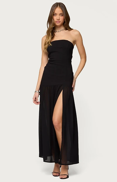Edikted Marisa Strapless Maxi Dress