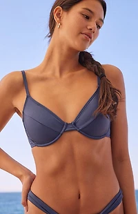 Salero Swim by Pacsun Navy Underwire Bralette Bikini Top