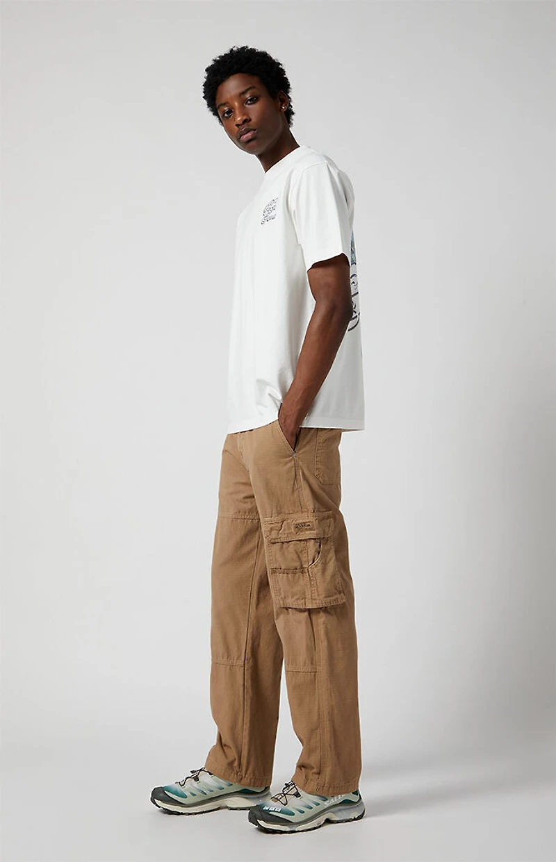 Pacsun Tan Ripstop Baggy Cargo Pants