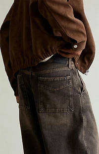 Pacsun Ryder Ultra Baggy Jeans Washed Dark Brown