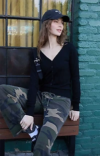 John Galt Black Button Down Cardigan