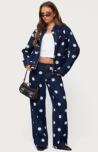 Edikted Leyah Polka Dot Low Rise Jeans
