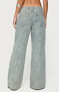 Edikted Blaze Distressed Low Rise Jeans