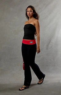 WILD COLLECTIVE Georgia Bulldogs Fold-Over Flare Yoga Pants