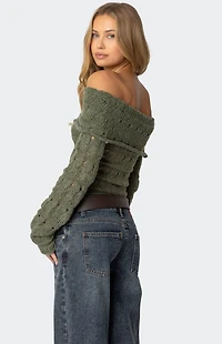 Edikted Kenna Fold Over Knit Top