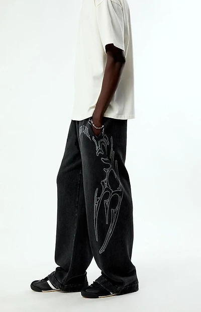 Nightlab x Pacsun Washed Black Night Moon Baggy Sweatpants